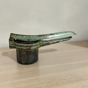 Vintage Potato Ricer Mint Green Painted Handle Rustic Farmhouse Kitchen Decor